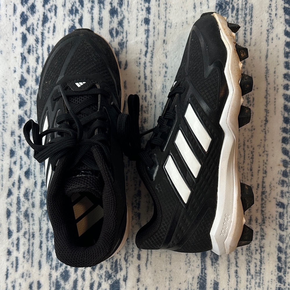 adidas Kids Black and White Cleats